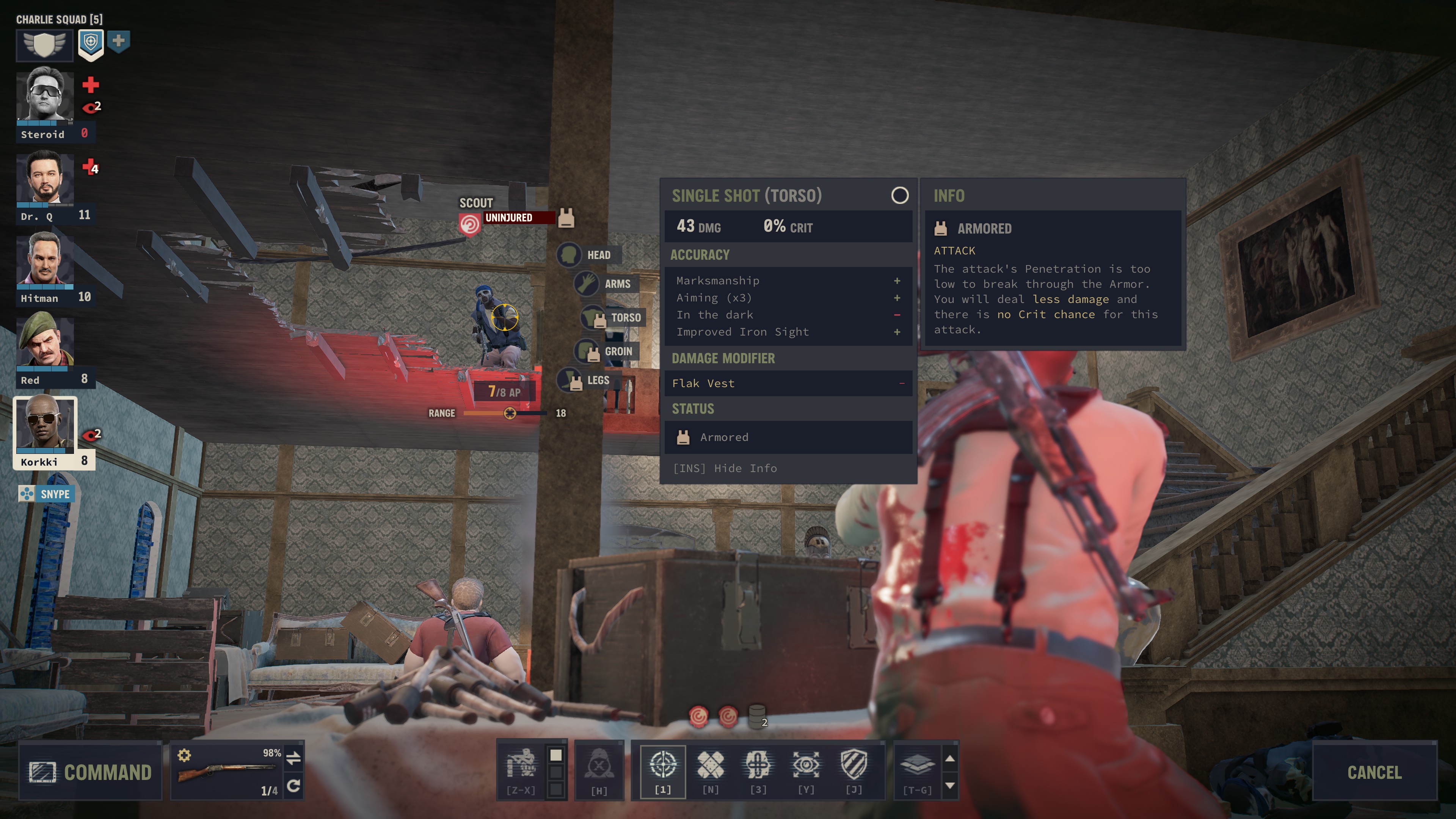 Jagged Alliance 3 ampuminen