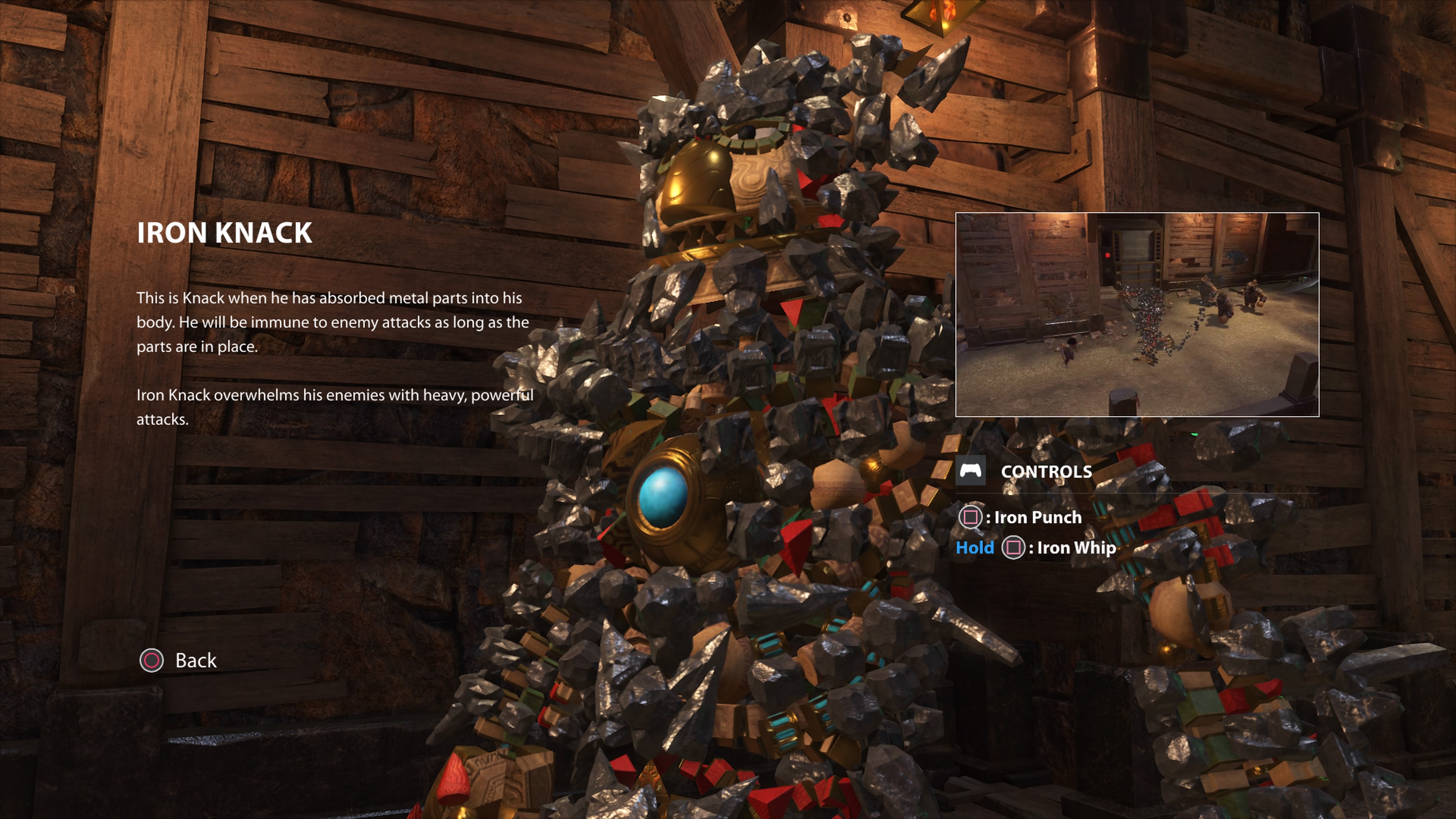 KNACK 2: Knack imaisee tarpeen mukaan eri aineita runkoonsa