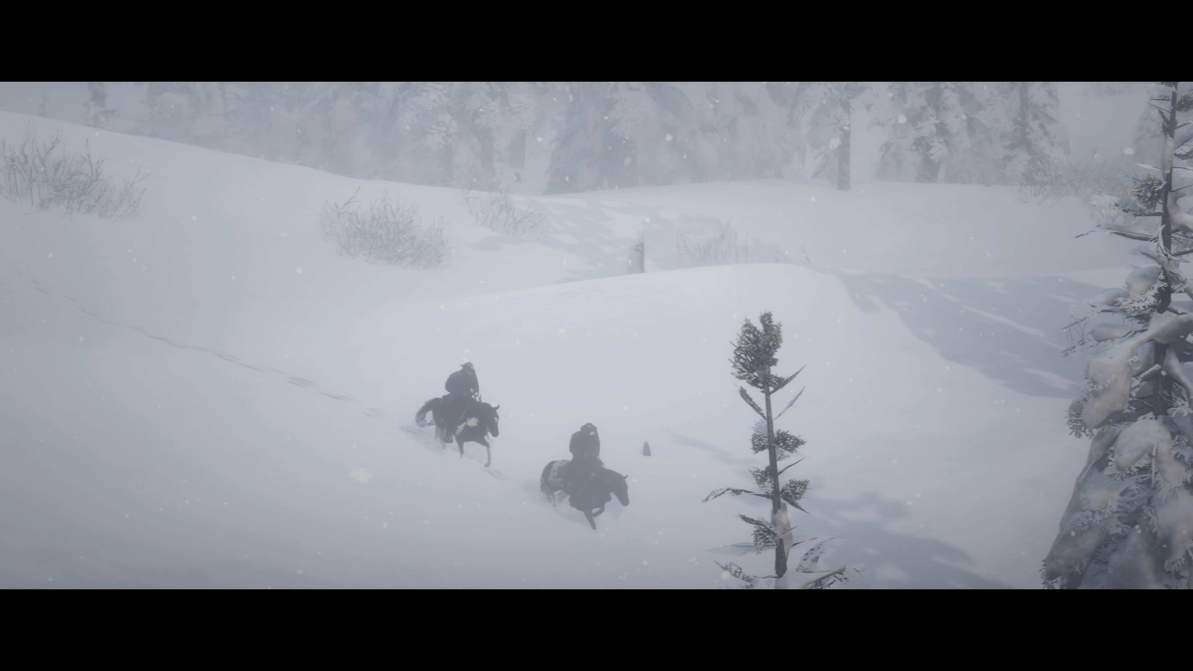 Red Dead Redemption 2 - Kaksi ratsumiestä kevyessä lumisateessa