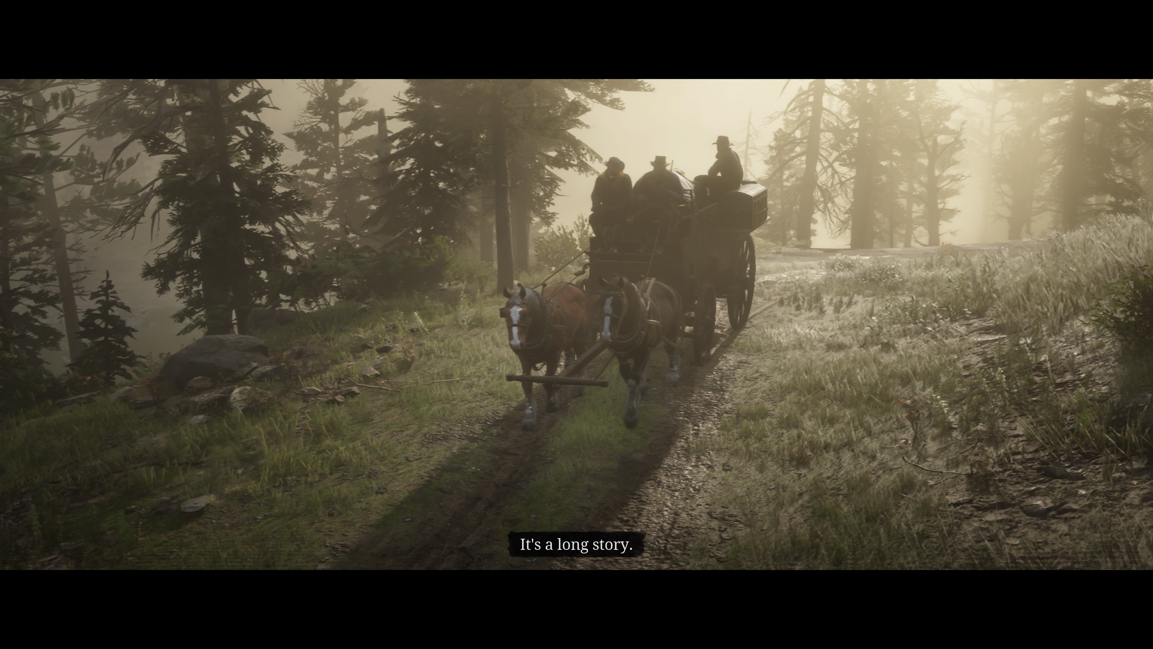 Red Dead Redemption 2 - Vankkurit utuisessä metsässä