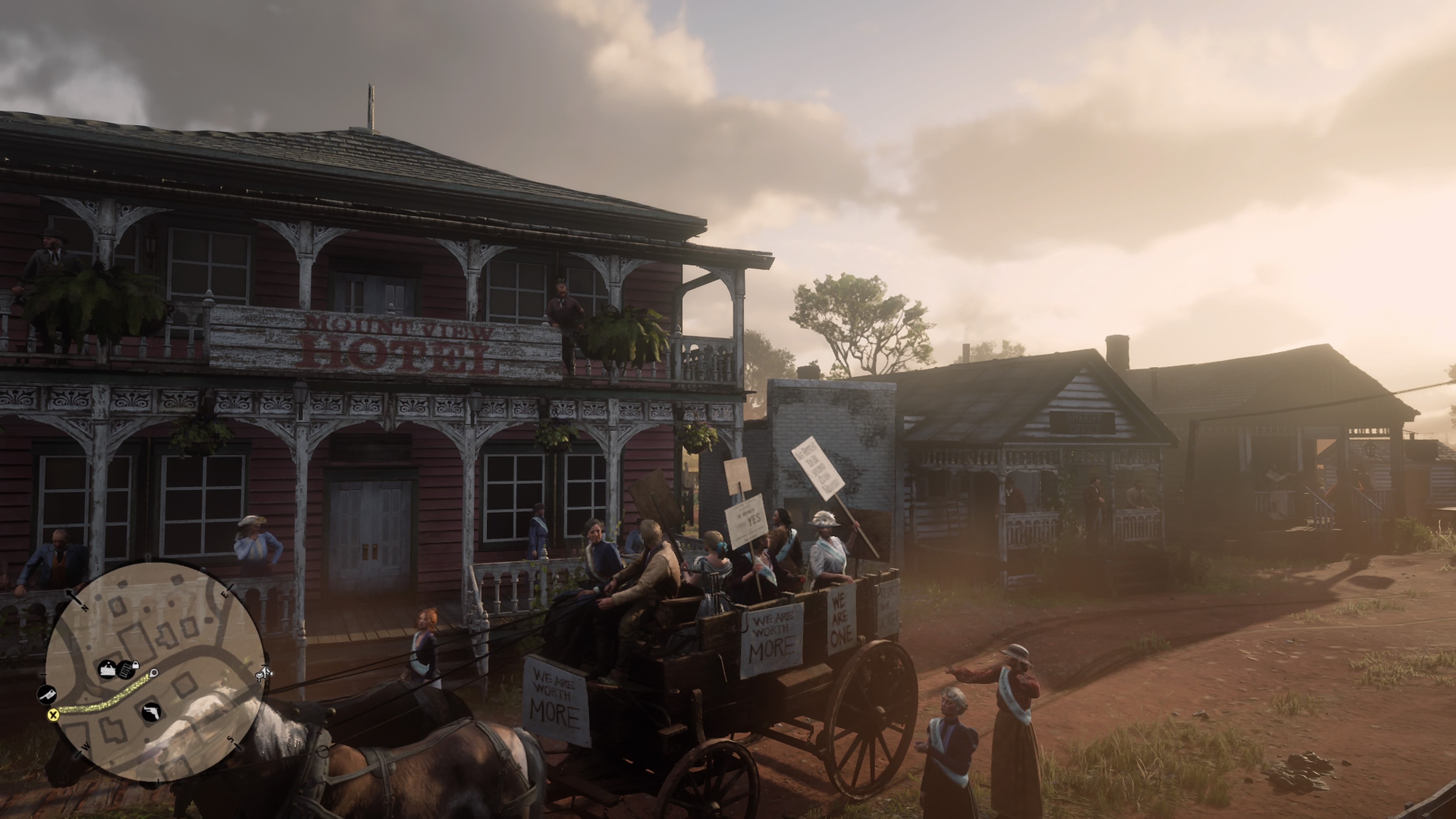 Red Dead Redemption 2 - Arthur auttaa suffragetteja