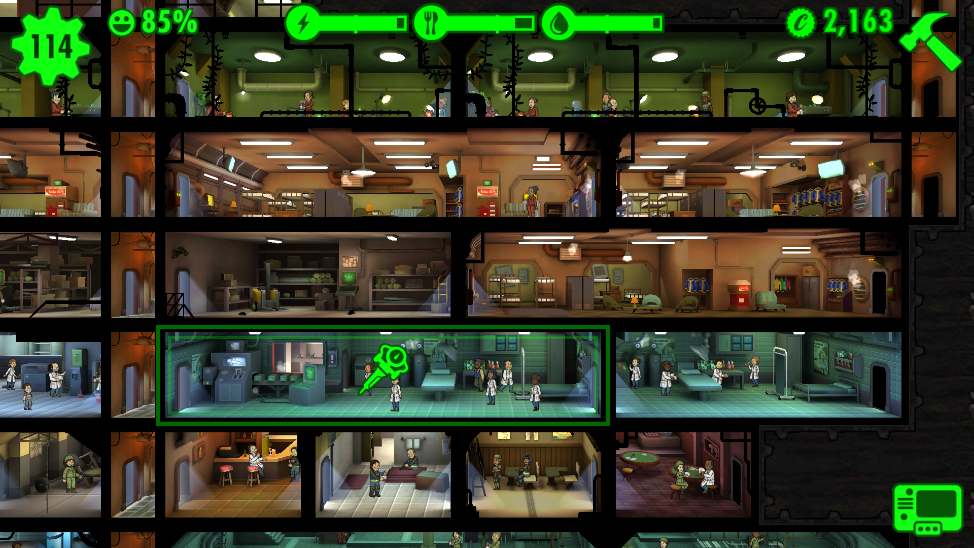 Fallout Shelter, kuhinaa väestönsuojassa