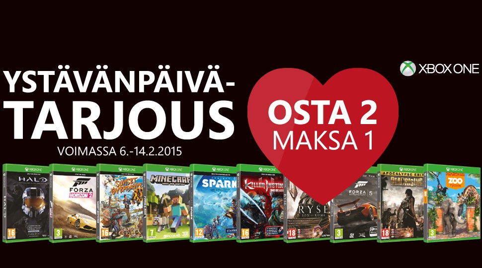 Xbox One juhlistaa ystävänpäivää pelitarjouksin