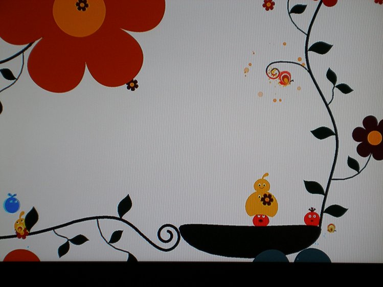 Locoroco (Kimmon kännykameralla kuvaama ruutu)