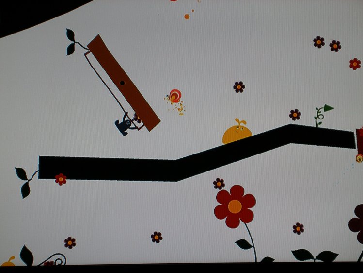 Locoroco (Kimmon kännykameralla kuvaama ruutu)